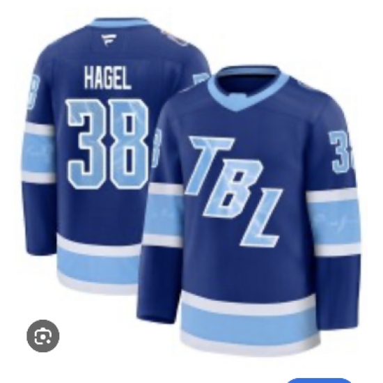Men's Tampa Bay Lightning #38 Brandon Hagel Blue 2026 Stadium Series Stitched Jersey - Ujersey