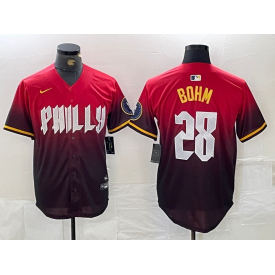 Men's Philadelphia Phillies #28 Alec Bohm Red 2024 City Cool Base Jersey - Ujersey
