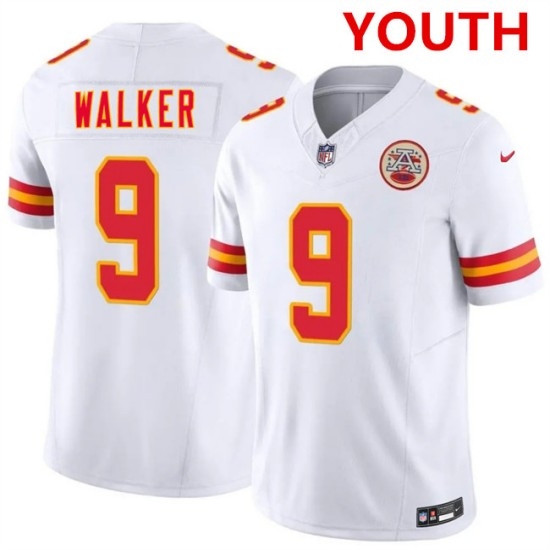 Youth Kansas city chiefs #9 kenneth walker iii white 2026 f.u.s.e. vapor untouchable limited stitched football jersey - Ujersey