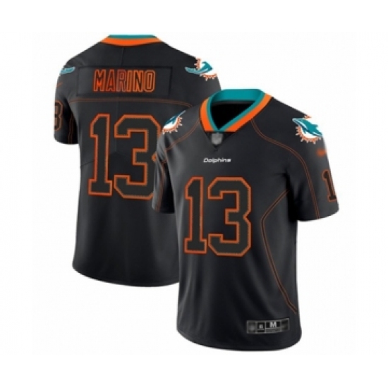 Men's Miami Dolphins #13 Dan Marino Limited Lights Out Black Rush Football Jersey - Ujersey
