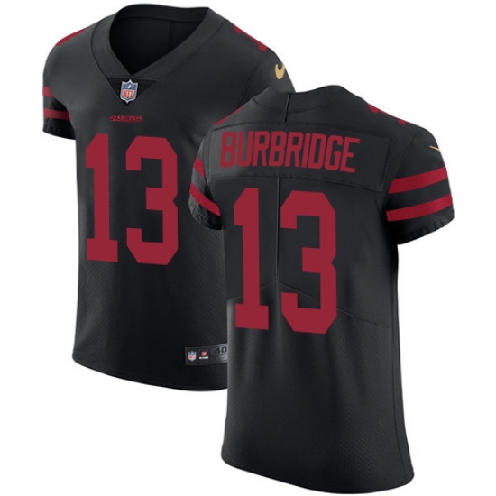 Men's Nike San Francisco 49ers #13 Aaron Burbridge Black Alternate Vapor Untouchable Elite Player NFL Jersey