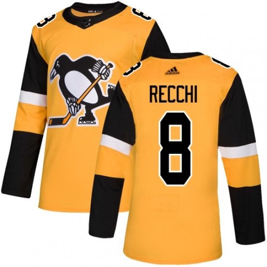 Youth Adidas Pittsburgh Penguins #8 Mark Recchi Authentic Gold Alternate NHL Jersey - Ujersey