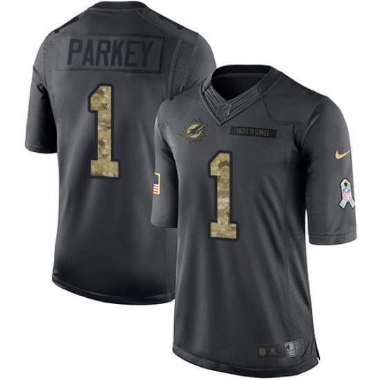 Youth Nike Miami Dolphins #1 Cody Parkey Limited Black 2016 Salute to Service NFL Jersey - Ujersey