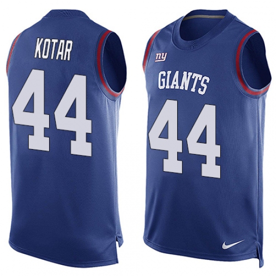 Men's Nike New York Giants #44 Doug Kotar Limited Royal Blue Player Name & Number Tank Top NFL Jersey - Ujersey