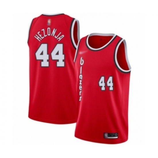 Men's Portland Trail Blazers #44 Mario Hezonja Authentic Red Hardwood Classics Basketball Jersey - Ujersey