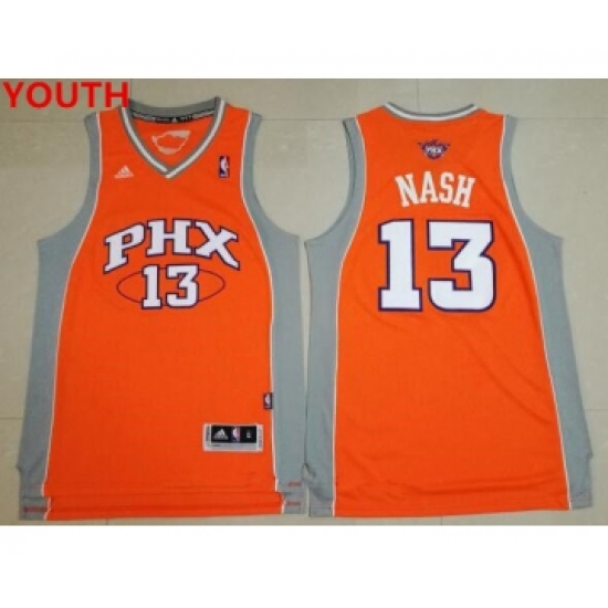 Youth Phoenix Suns #13 Steve Nash Orange Stitched NBA Adidas Revolution 30 Swingman Jersey - Ujersey