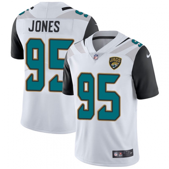 Youth Nike Jacksonville Jaguars #95 Abry Jones White Vapor Untouchable Limited Player NFL Jersey - Ujersey