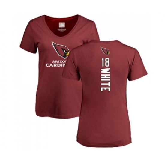 Football Women's Arizona Cardinals #18 Kevin White Maroon Backer T-Shirt