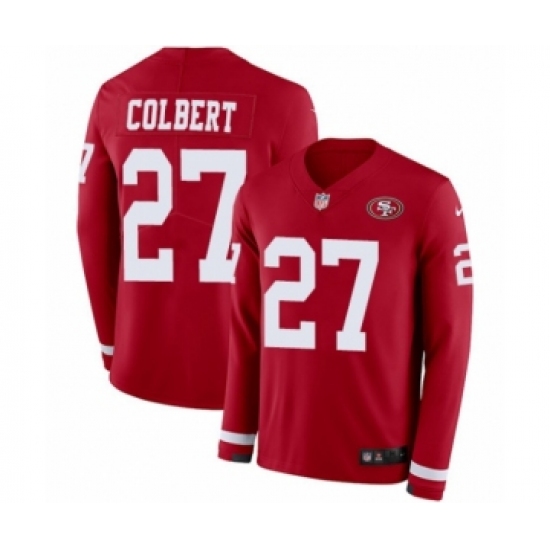 Men's Nike San Francisco 49ers #27 Adrian Colbert Limited Red Therma Long Sleeve NFL Jersey - Ujersey