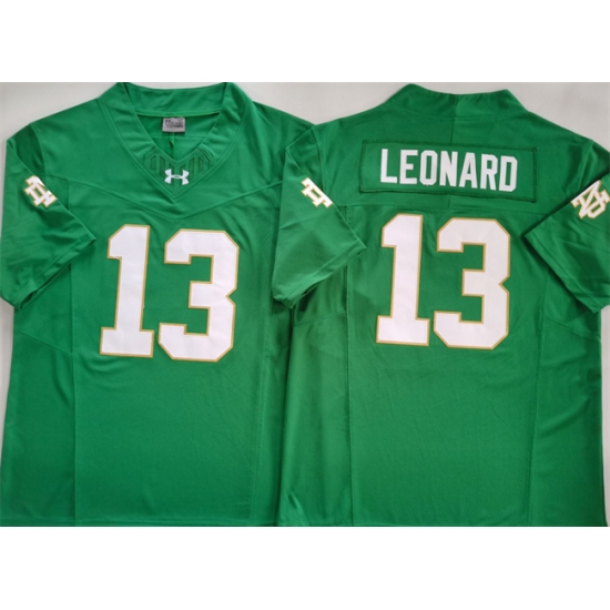 Men's Notre Dame Fighting Irish #13 Riley Leonard Green 2024 F.U.S.E. Limited Stitched Jersey - Ujersey
