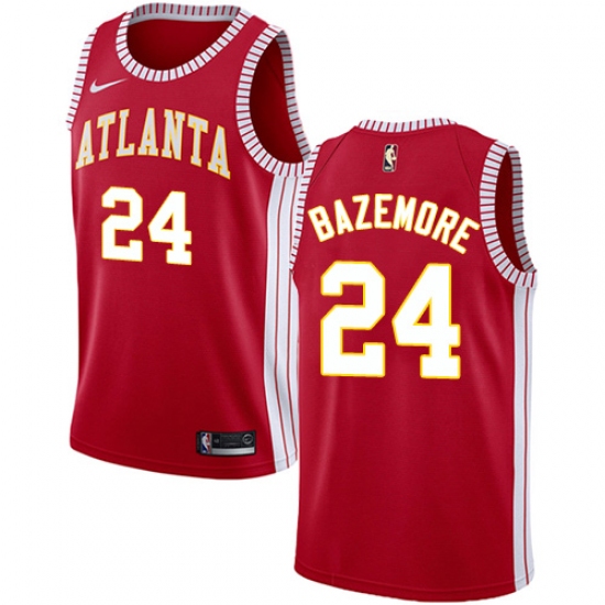 Men's Nike Atlanta Hawks #24 Kent Bazemore Authentic Red NBA Jersey Statement Edition - Ujersey