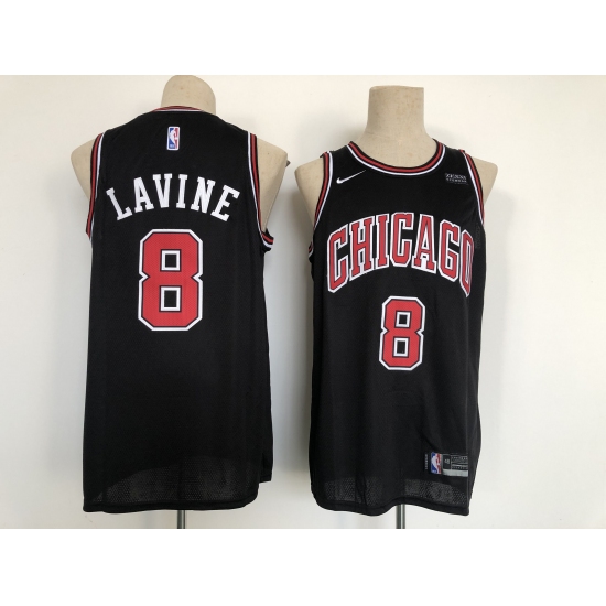 Men's Chicago Bulls #8 Zach LaVine Black Edition Swingman Stitched Basketball Jersey - Ujersey