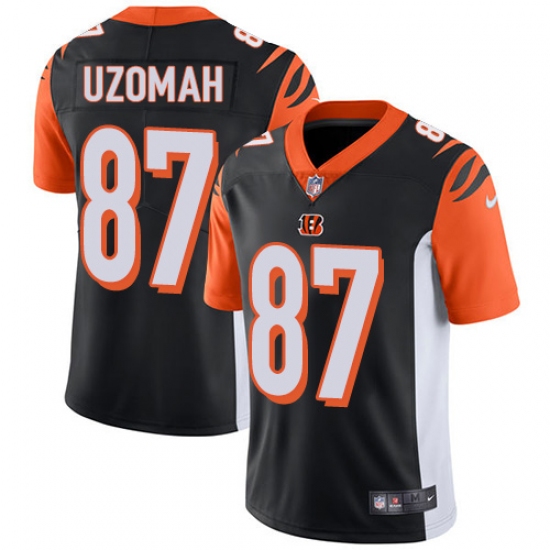 Youth Nike Cincinnati Bengals #87 C.J. Uzomah Vapor Untouchable Limited Black Team Color NFL Jersey - Ujersey