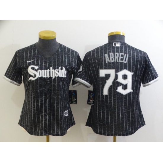 Women's Nike Chicago White Sox #79 Jose Abreu Black Gray Alternate Flex Base Jersey - Ujersey