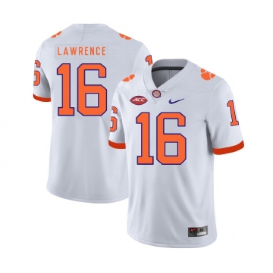 Clemson Tigers 16 Trevor Lawrence White Nike College Football Jersey - Ujersey