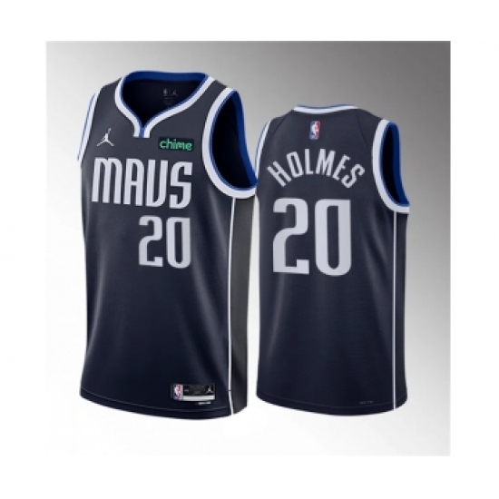 Men's Dallas Mavericks #20 Richaun Holmes Navy 2023 Draft Statement Edition Stitched Basketball Jersey - Ujersey
