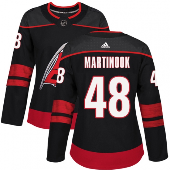 Women's Adidas Carolina Hurricanes #48 Jordan Martinook Premier Black Alternate NHL Jersey - Ujersey