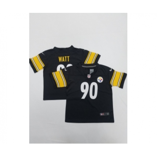 Toddlers Pittsburgh Steelers #90 TJ Watt Black 2022 Vapor Untouchable Stitched NFL Nike Throwback Limited Jersey - Ujersey