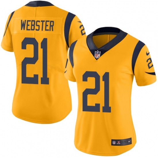 Women's Nike Los Angeles Rams #21 Kayvon Webster Limited Gold Rush Vapor Untouchable NFL Jersey - Ujersey