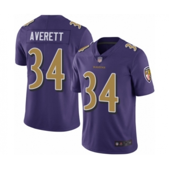 Youth Baltimore Ravens #34 Anthony Averett Limited Purple Rush Vapor Untouchable Football Jersey - Ujersey