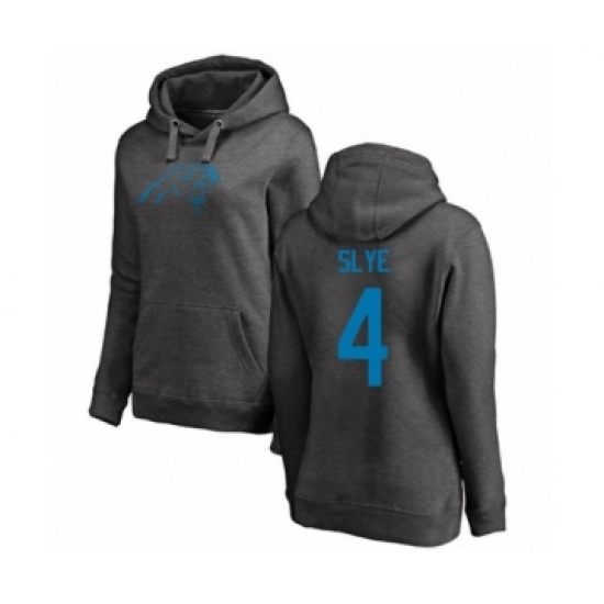 Football Women's Carolina Panthers #4 Joey Slye Ash One Color Pullover Hoodie - Ujersey