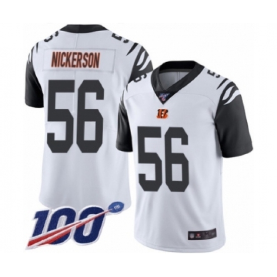 Men's Cincinnati Bengals #56 Hardy Nickerson Limited White Rush Vapor Untouchable 100th Season Football Jersey - Ujersey