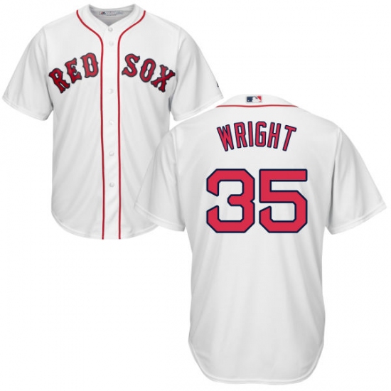 Youth Majestic Boston Red Sox #35 Steven Wright Replica White Home Cool Base MLB Jersey - Ujersey