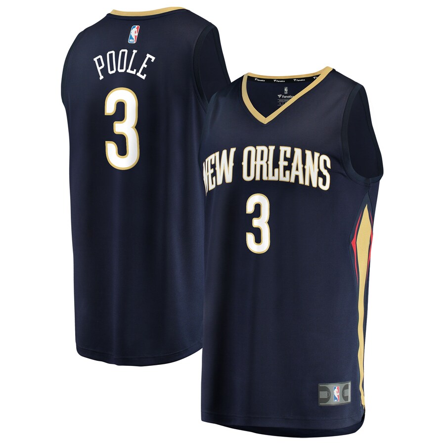 Men's New Orleans Pelicans Jordan Poole Fanatics Navy Fast Break Replica Jersey - Icon Edition - Ujersey