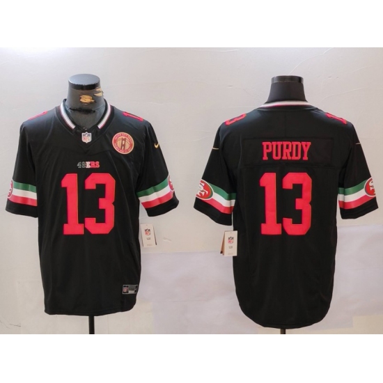 Men's San Francisco 49ers #13 Brock Purdy Black F.U.S.E. Mexico With Gate Bridge Vapor Limited Stitched Football Jersey
