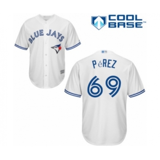 Youth Toronto Blue Jays #69 Hector Perez Authentic White Home Baseball Player Jersey - Ujersey