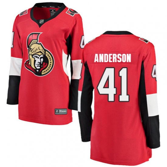 Women's Ottawa Senators #41 Craig Anderson Fanatics Branded Red Home Breakaway NHL Jersey - Ujersey
