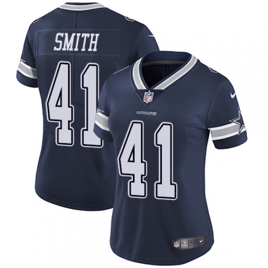Women's Nike Dallas Cowboys #41 Keith Smith Navy Blue Team Color Vapor Untouchable Limited Player NFL Jersey - Ujersey