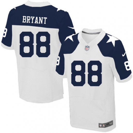 Men's Nike Dallas Cowboys #88 Dez Bryant Elite White Throwback Alternate NFL Jersey - Ujersey