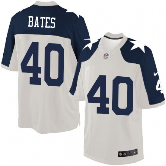 Men's Nike Dallas Cowboys #40 Bill Bates Limited White Throwback Alternate NFL Jersey - Ujersey