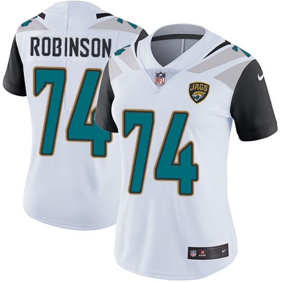 Women's Nike Jacksonville Jaguars #74 Cam Robinson White Vapor Untouchable Limited Player NFL Jersey - Ujersey