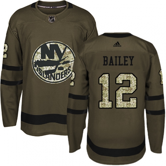 Youth Adidas New York Islanders #12 Josh Bailey Premier Green Salute to Service NHL Jersey - Ujersey