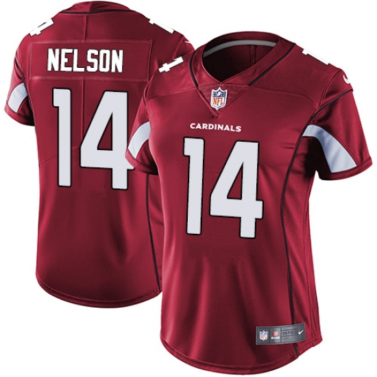 Women's Nike Arizona Cardinals #14 J.J. Nelson Red Team Color Vapor Untouchable Limited Player NFL Jersey - Ujersey