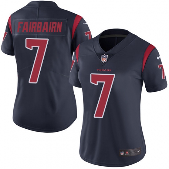 Women's Nike Houston Texans #7 Ka'imi Fairbairn Limited Navy Blue Rush Vapor Untouchable NFL Jersey - Ujersey