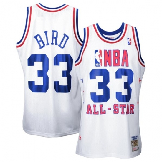 Men's Mitchell and Ness Boston Celtics #33 Larry Bird Swingman White 1990 All Star Throwback NBA Jersey - Ujersey