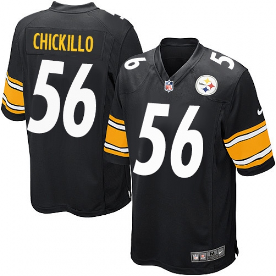 Men's Nike Pittsburgh Steelers #56 Anthony Chickillo Game Black Team Color NFL Jersey - Ujersey