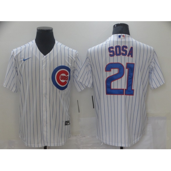 Men's Nike Chicago Cubs #21 Sammy Sosa Authentic Royal White Flex Base Jersey - Ujersey