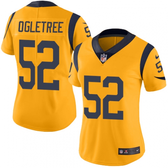 Women's Nike Los Angeles Rams #52 Alec Ogletree Limited Gold Rush Vapor Untouchable NFL Jersey - Ujersey