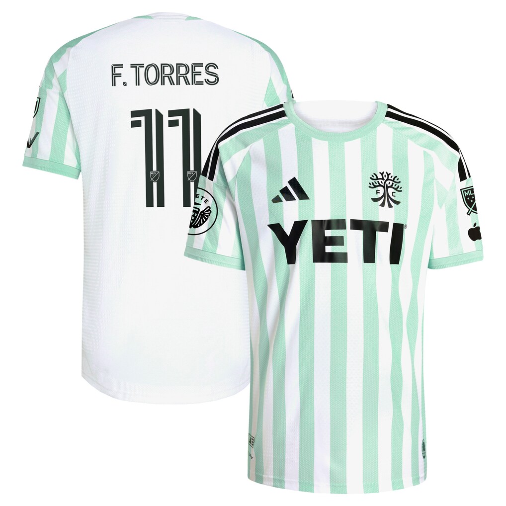 Men's Austin FC Facundo Torres adidas White 2026 The Rooted Kit On-Field Authentic Patch Jersey - Ujersey