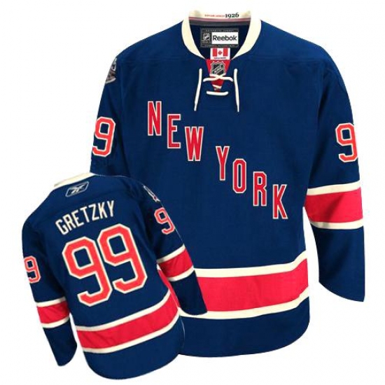 Youth Reebok New York Rangers #99 Wayne Gretzky Authentic Navy Blue Third NHL Jersey - Ujersey