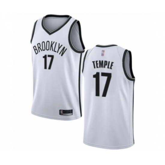 Men's Brooklyn Nets #17 Garrett Temple Authentic White Basketball Jersey - Association Edition - Ujersey