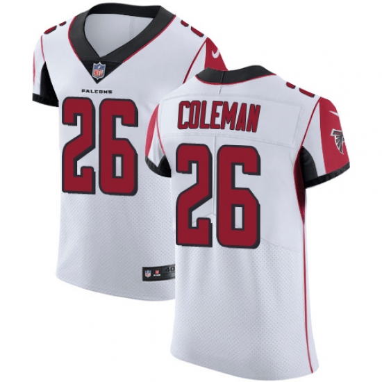 Men's Nike Atlanta Falcons #26 Tevin Coleman White Vapor Untouchable Elite Player NFL Jersey - Ujersey