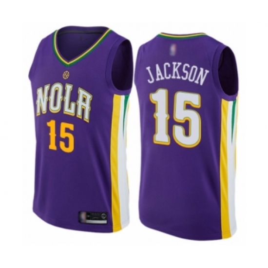 Women's New Orleans Pelicans #15 Frank Jackson Swingman Purple Basketball Jersey - City Edition - Ujersey