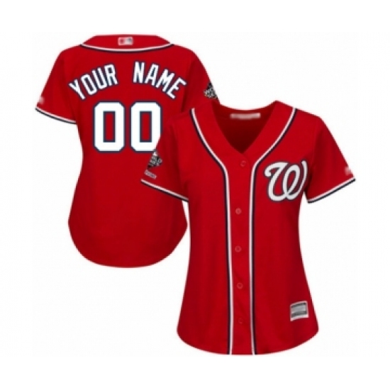 Women's Washington Nationals Customized Authentic Red Alternate 1 Cool Base 2019 World Series Champions Baseball Jersey - Ujersey