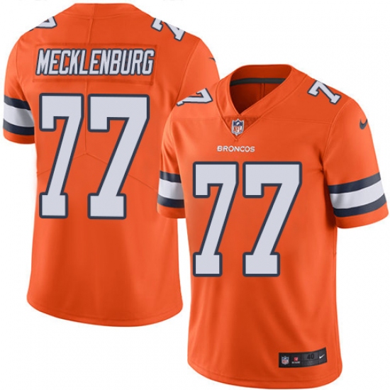 Men's Nike Denver Broncos #77 Karl Mecklenburg Elite Orange Rush Vapor Untouchable NFL Jersey - Ujersey