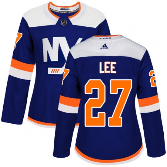 Women's Adidas New York Islanders #27 Anders Lee Premier Blue Alternate NHL Jersey